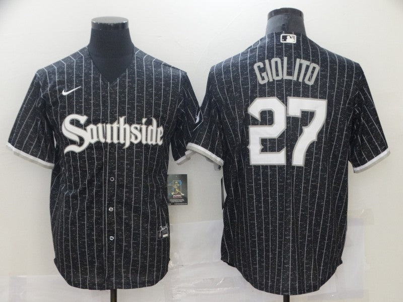 Men's Chicago White Sox Lucas Giolito Black Replica Baseball Jersey baseball jersey product view 1