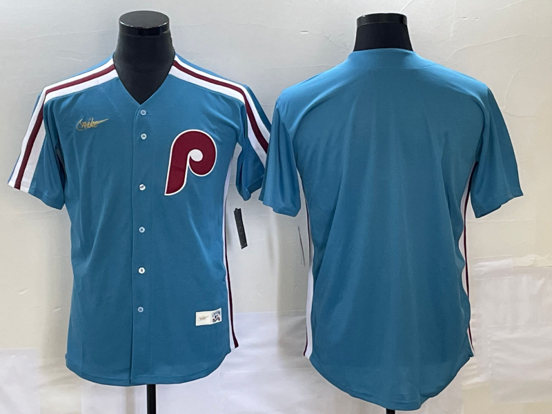 Men's Philadelphia Phillies Blue Replica Blank Jersey baseball jersey product view 1