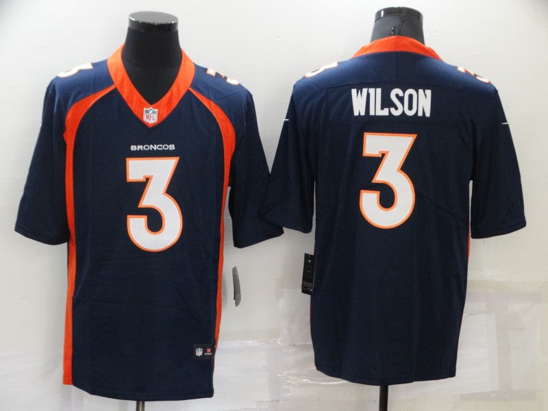 Men's Denver Broncos Russell Wilson #3 Navy Game Jersey1 football jersey product view 1