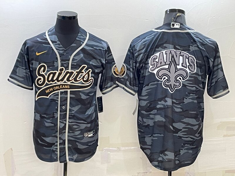 Men's New Orleans Saints Grey Camouflage Game Jersey football jersey product view 1
