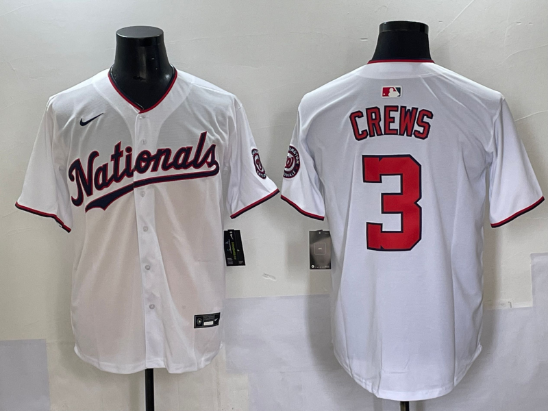 Men's Washington Nationals Dylan Crews White Home Limited Player Jersey baseball jersey product view 1