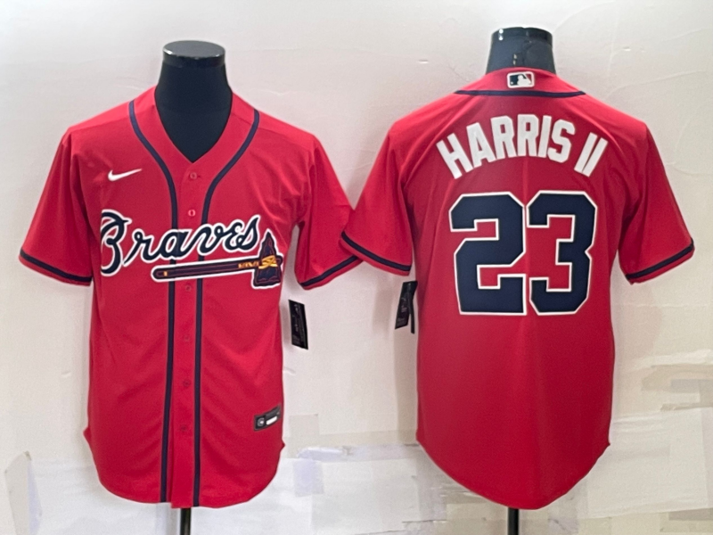 Men's Atlanta Braves Michael Harris II #23 Red Replica Baseball Jersey1 baseball jersey product view 1