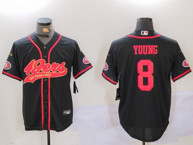 Men's San Francisco 49ers Steve Young Black Game Player Jersey football jersey product view 1