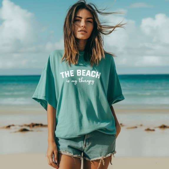 The Beach Is My Therapy Tshirt, Blue Lagoon Unisex T-shirt, Sweatshirt, Hoodie, Long Sleeve Tee - T-Shirt, Sweatshirt, Hoodie