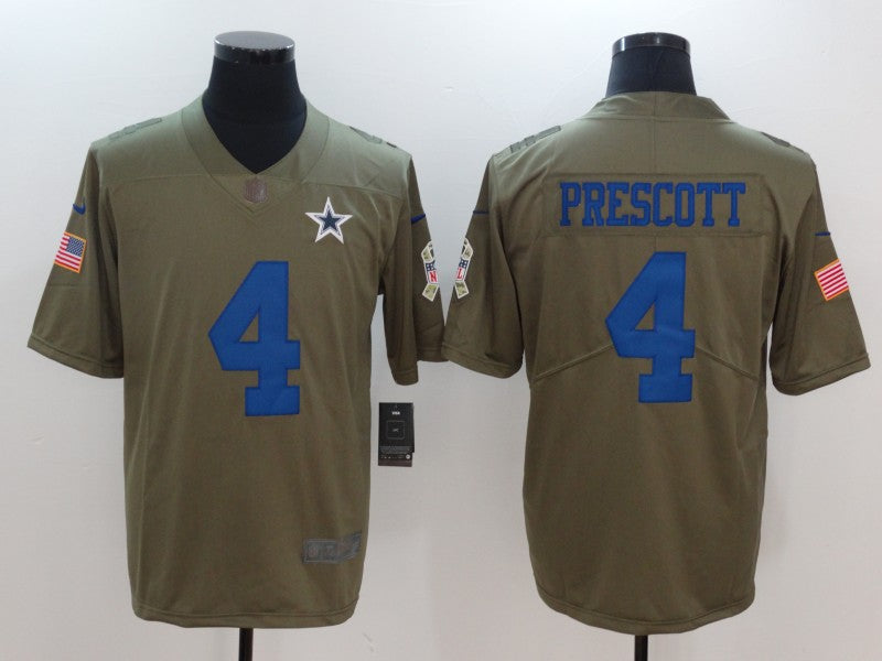 Men's Dallas Cowboys Dak Prescott #4 Brown Authentic Game Jersey1 football jersey product view 1