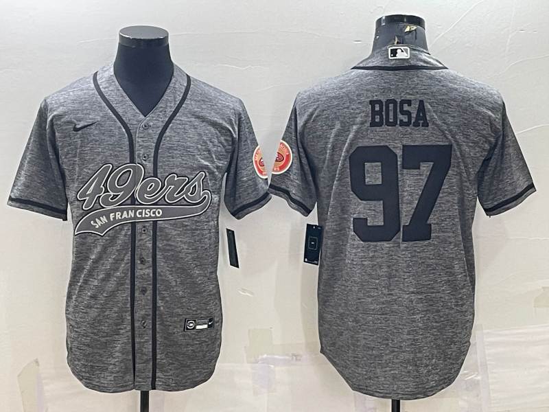 Men's San Francisco 49ers Nick Bosa Gray Game Jersey Joint Edition football jersey product view 1