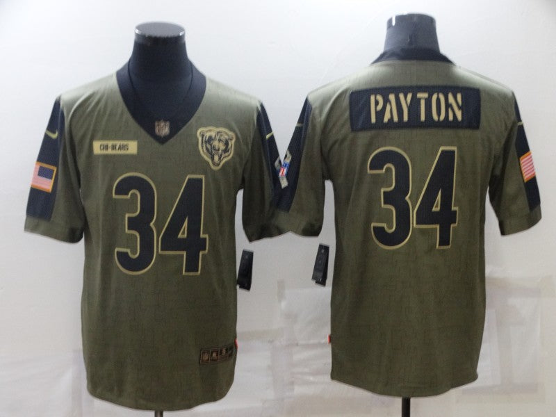 Men's Chicago Bears #34 Walter Payton Brown Game Jersey1 football jersey product view 1