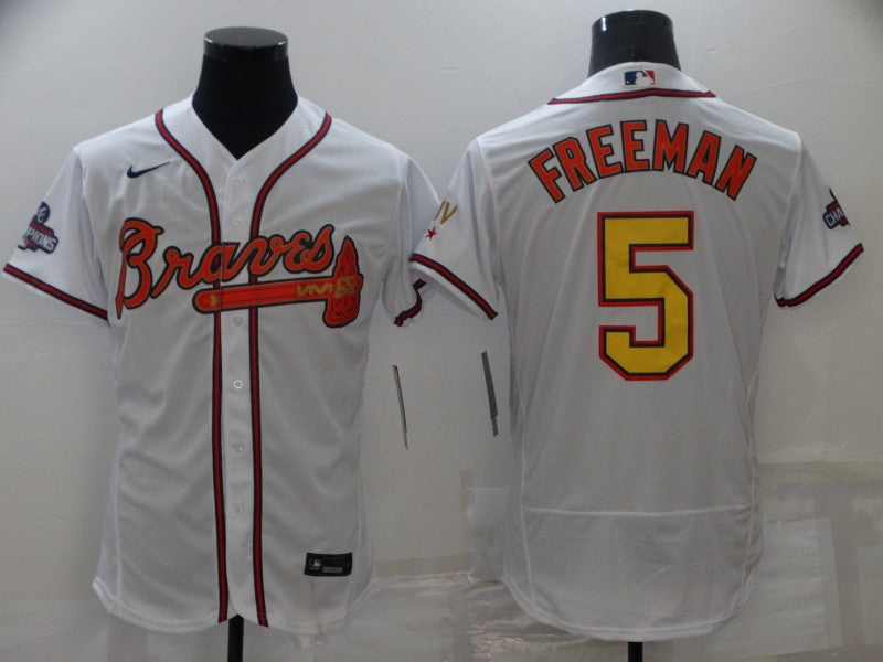 Men's Atlanta Braves Freedie Freeman #5 White Player Jersey Champion Edition baseball jersey product view 1