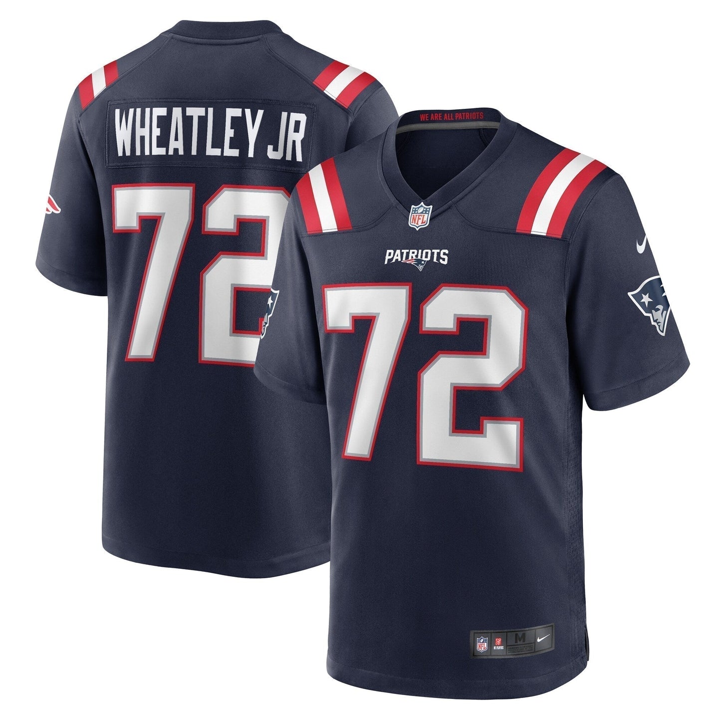 Tyrone Wheatley New England Patriots Team Game Jersey - Navy football jersey product view 1