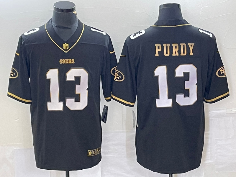 Men's San Francisco 49ers Brock Purdy Black Game Player Jersey football jersey product view 1