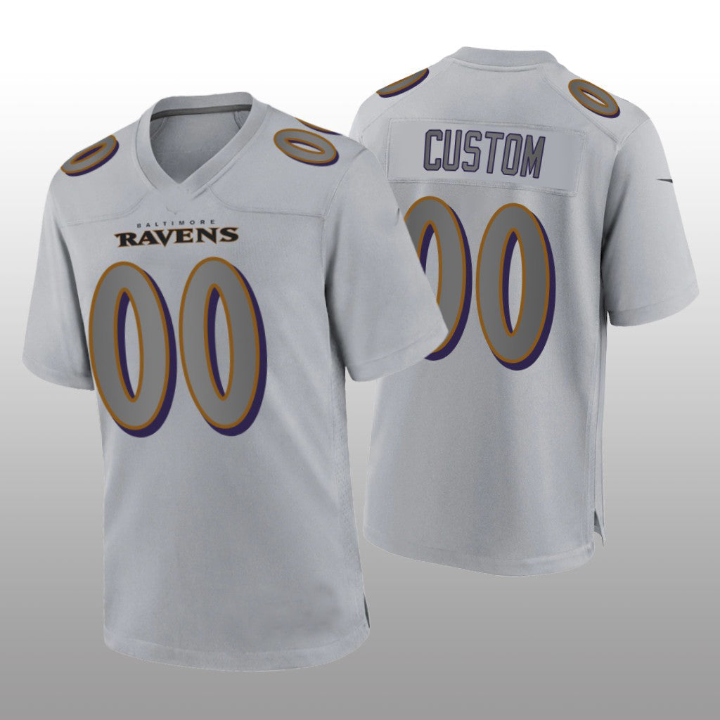 Custom1 Baltimore Ravens Gray Atmosphere Game Jersey1 Stitched Jersey1 Football Jerseys football jersey product view 1