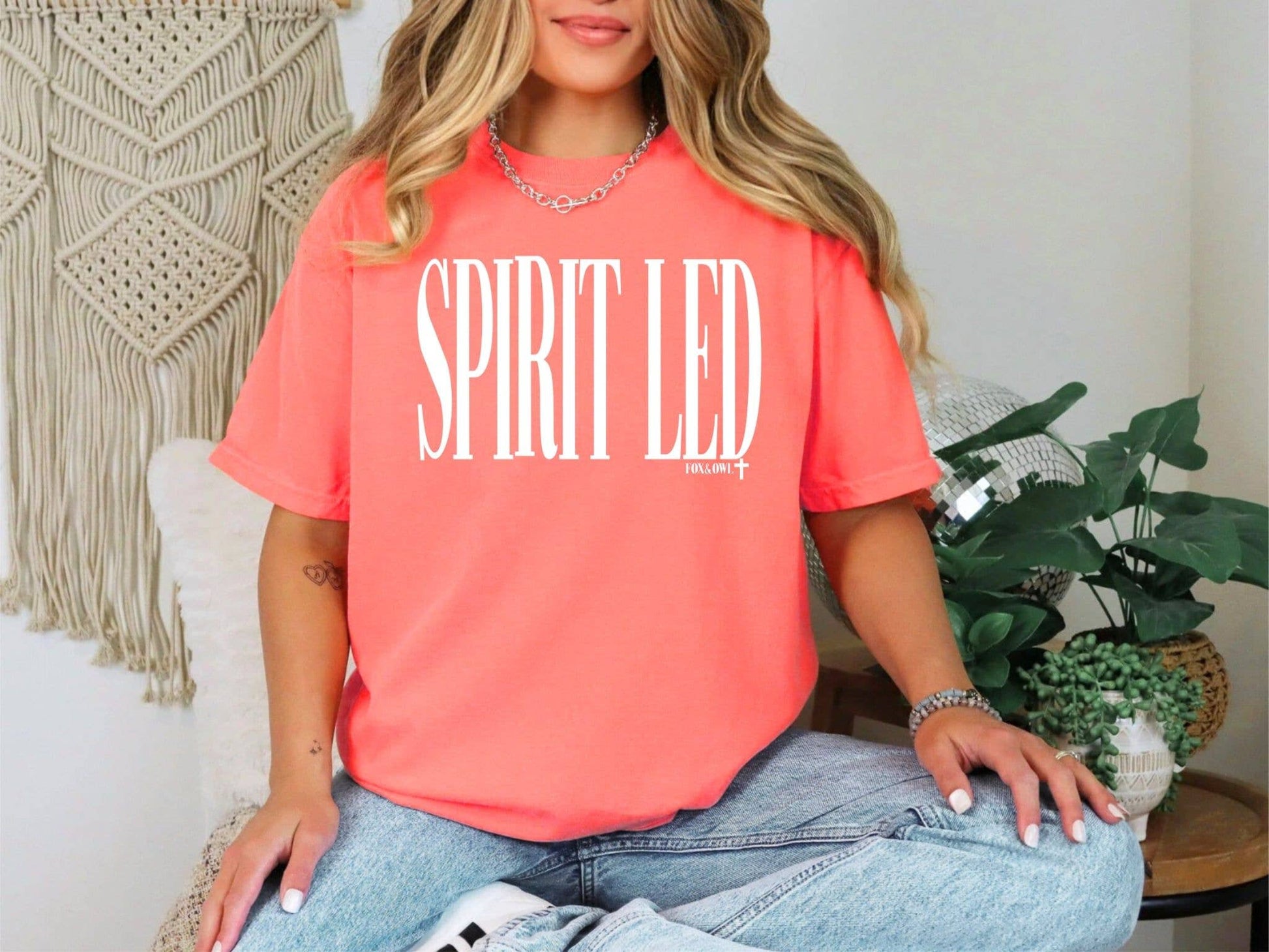 New Spirit Led Coral Tultex Faith Spring Graphic Tee Unisex T-shirt, Sweatshirt, Hoodie, Long Sleeve Tee - T-Shirt, Sweatshirt, Hoodie