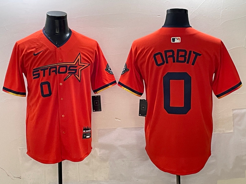 Men's Houston Astros Orbit #0 Orange 2025 City Connect Limited Player Jersey1 baseball jersey product view 1
