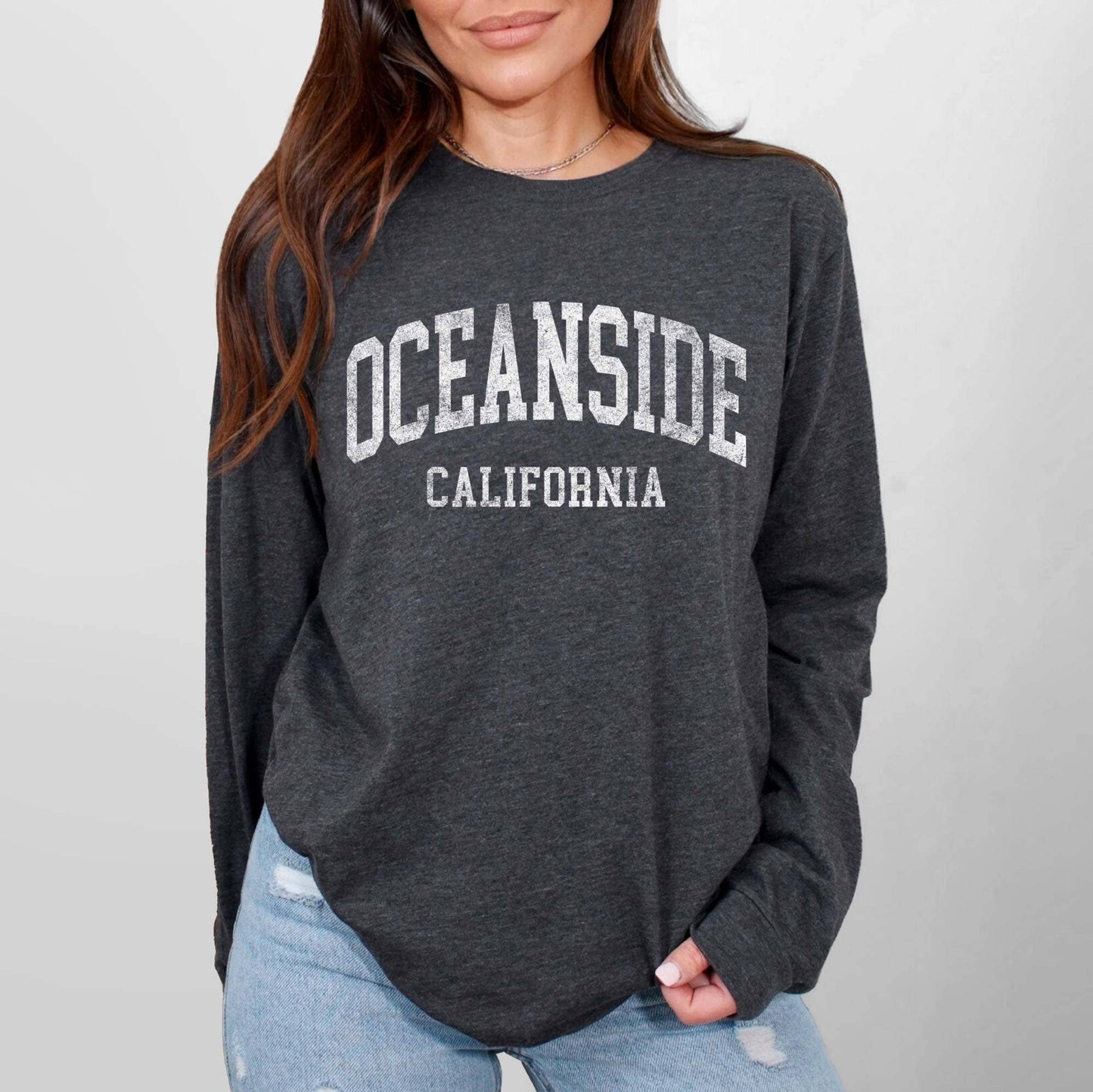 Custom Long Sleeve Heather Tee with Location, Name or Logo Unisex T-shirt, Sweatshirt, Hoodie, Long Sleeve Tee - T-Shirt, Sweatshirt, Hoodie