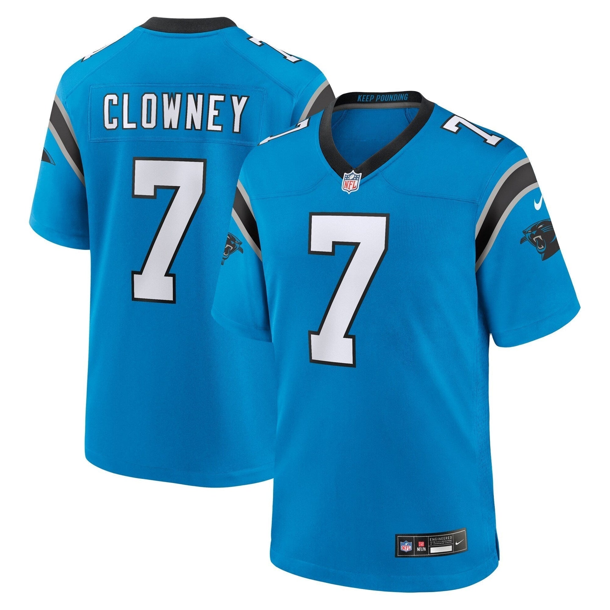 Jadeveon Clowney Carolina Panthers Alternate Game Jersey - Blue football jersey product view 1