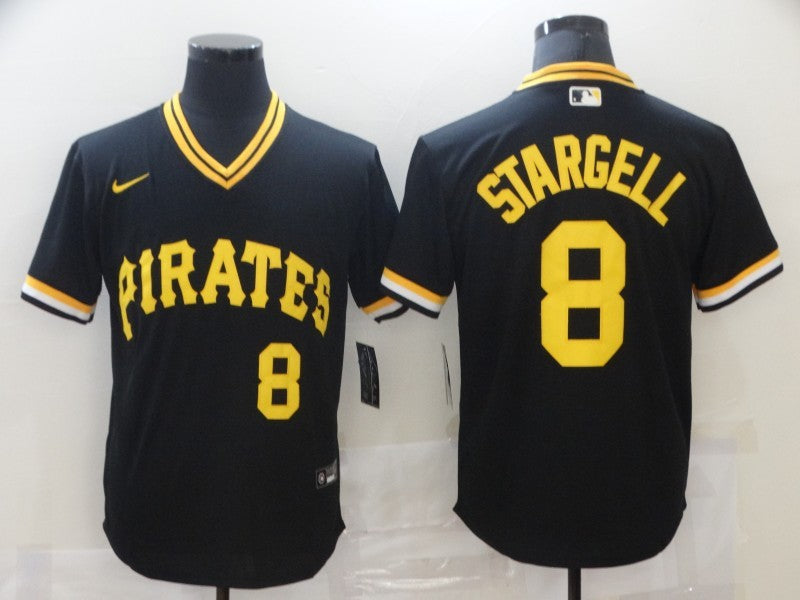 Men's Pittsburgh Pirates Willie Stargell Black Replica Baseball Jersey baseball jersey product view 1
