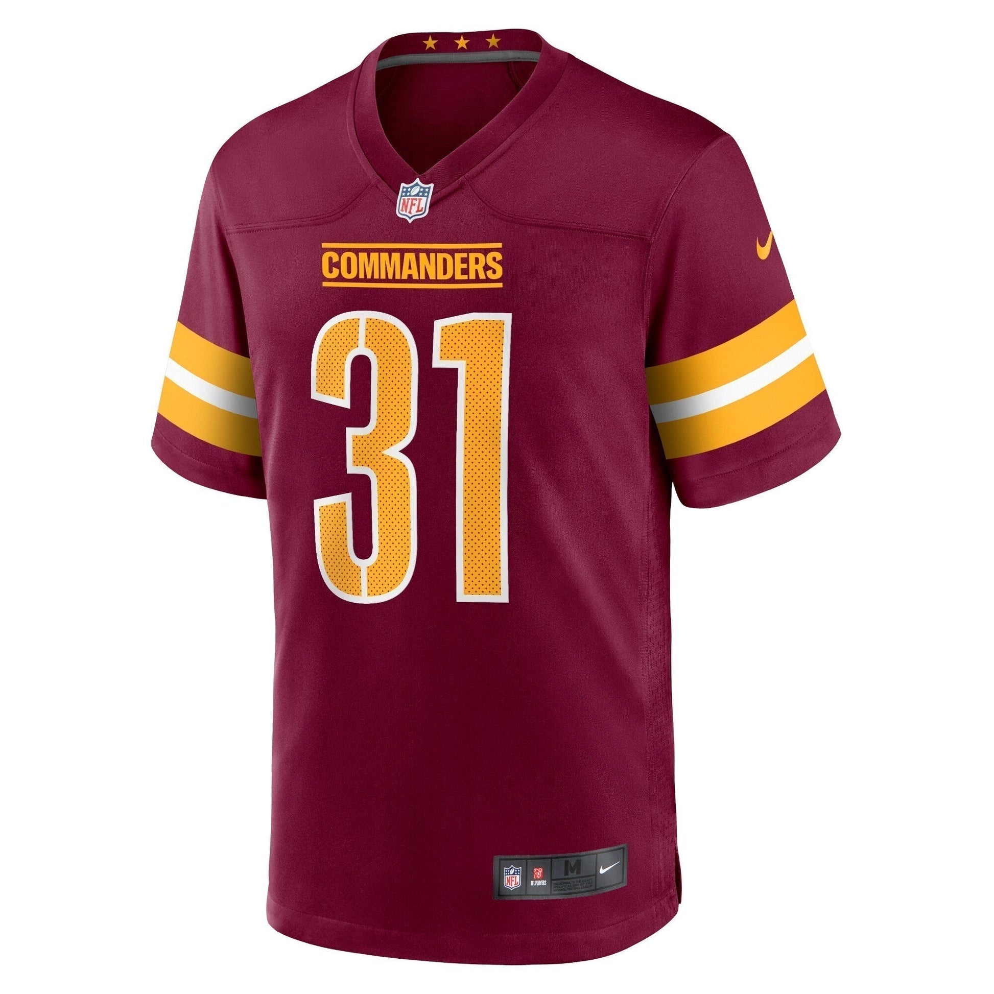 Kamren Curl Washington Commanders Game Jersey - Burgundy football jersey product view 2