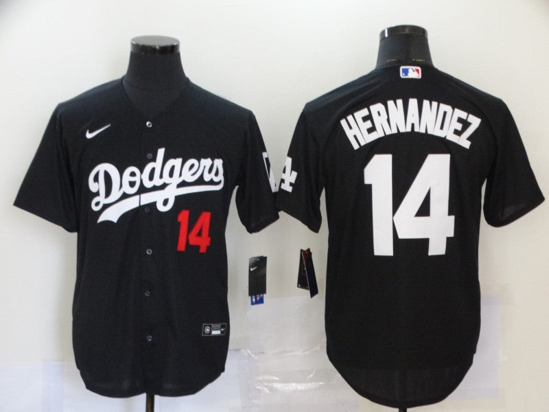 Men's Los Angeles Dodgers Enrique Hernandez Black Stitched Jersey baseball jersey product view 1