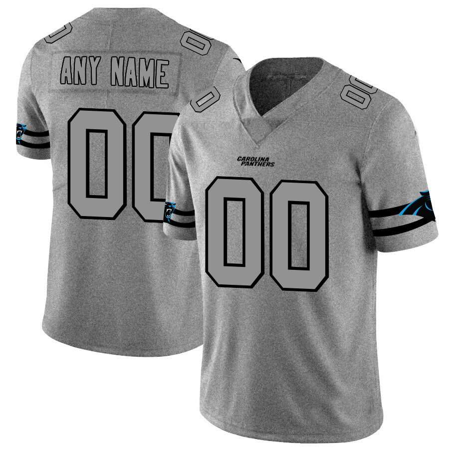 Custom1 Carolina Panthers 2019 Gray Gridiron Gray Vapor Untouchable Limited Jersey1 American Jerseys Stitched Jersey1 Football Jerseys football jersey product view 1