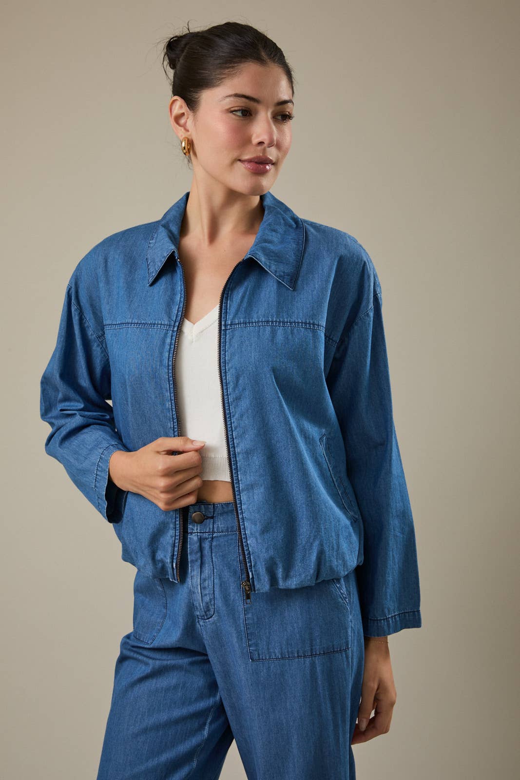 Light Weight Long Sleeve Denim Zip Up Jacket Unisex T-shirt, Sweatshirt, Hoodie, Long Sleeve Tee - T-Shirt, Sweatshirt, Hoodie