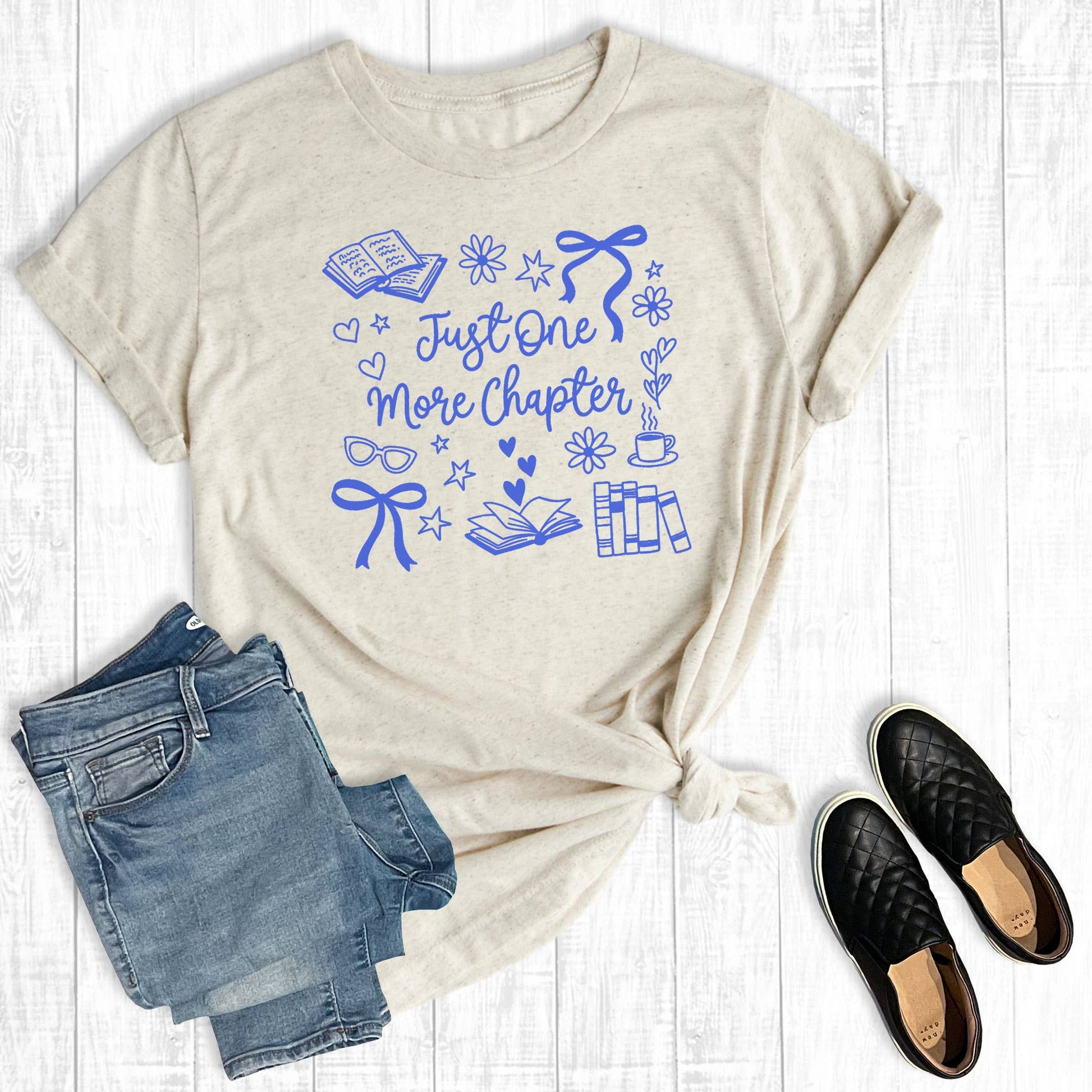 Funny Reading Just One More Chapter Graphic Tee Unisex T-shirt, Sweatshirt, Hoodie, Long Sleeve Tee - T-Shirt, Sweatshirt, Hoodie
