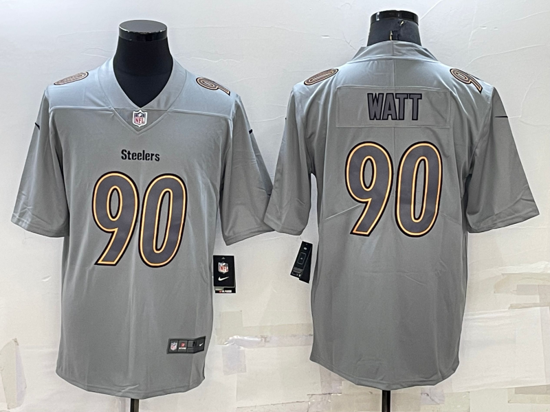 Men's Pittsburgh Steelers T.J. Watt Gray Atmosphere Fashion Game Jersey football jersey product view 1