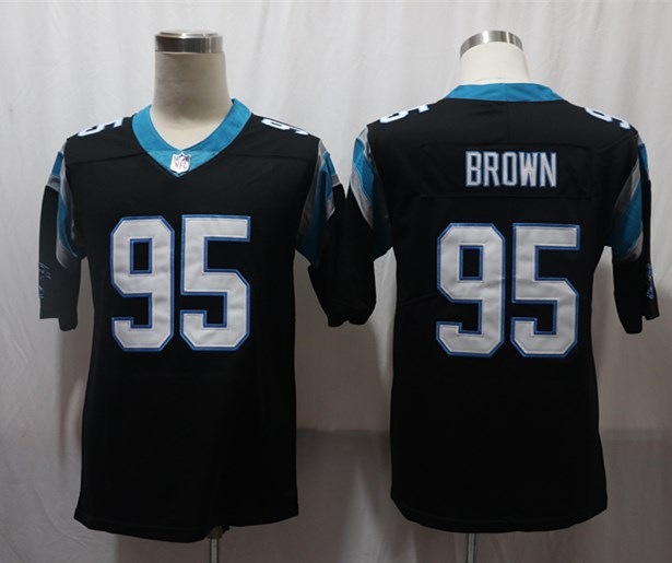 Men's Carolina Panthers Derrick Brown #95 Black Player Game Jersey1 football jersey product view 1