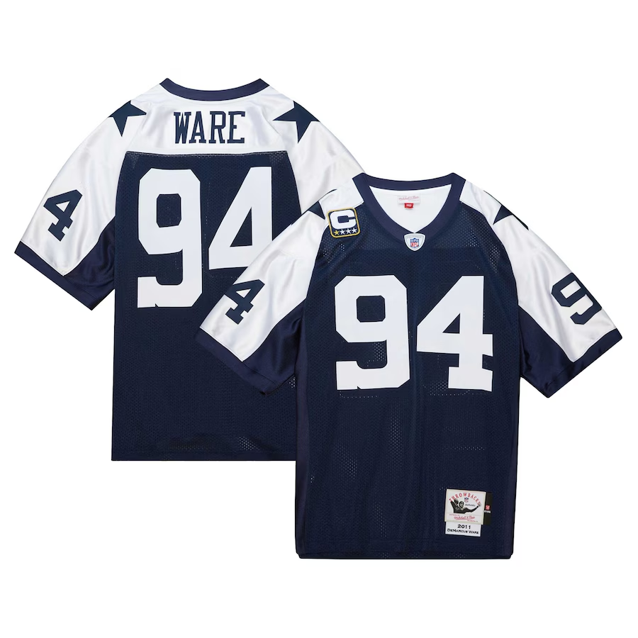 Men's DeMarcus Ware Navy Dallas Cowboys 2011 Authentic Throwback Retired Player Jersey football jersey product view 1
