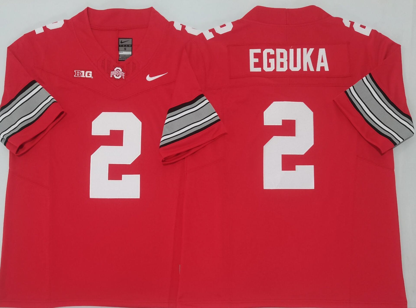 Men's Ohio State Buckeyes Emeka Egbuka #2 Red Player Jersey sports jersey product view 1