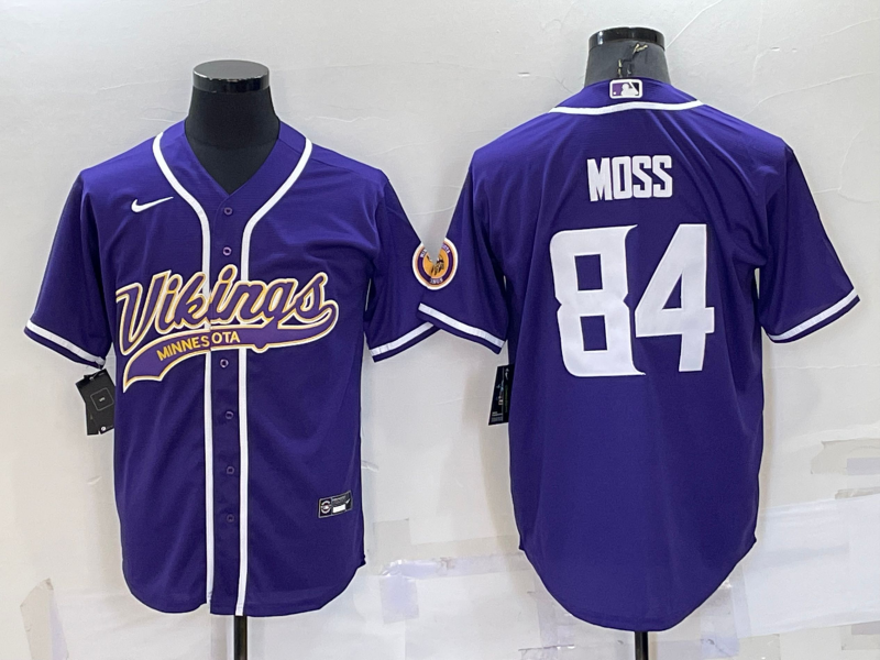 Men's Minnesota Vikings Randy Moss Purple Game Jersey Joint Edition football jersey product view 1