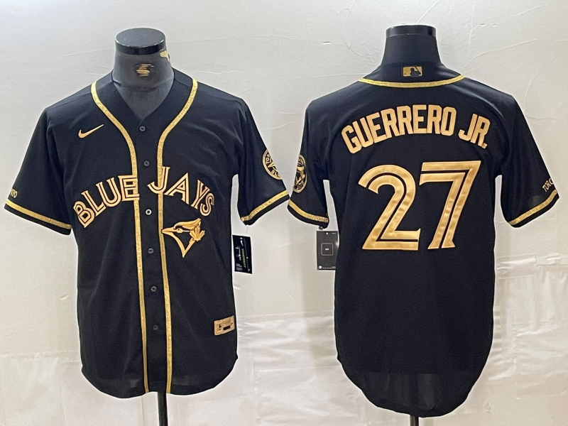 Men's Toronto Blue Jays Vladimir Guerrero Jr. Black Replica Baseball Jersey baseball jersey product view 1