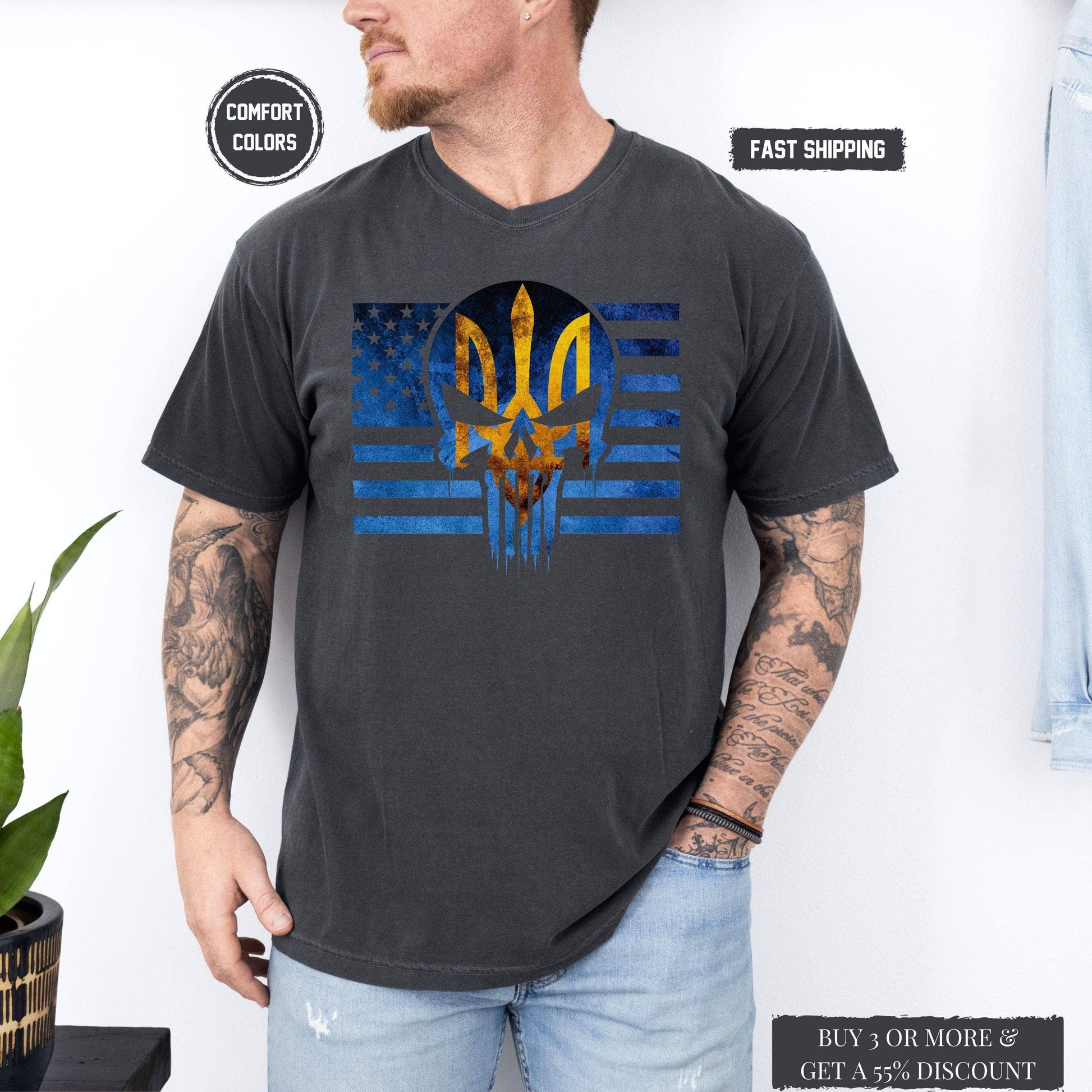 Ukraine Trident Military Patriotic Men's T-Shirt Gift Unisex T-shirt, Sweatshirt, Hoodie, Long Sleeve Tee - T-Shirt, Sweatshirt, Hoodie