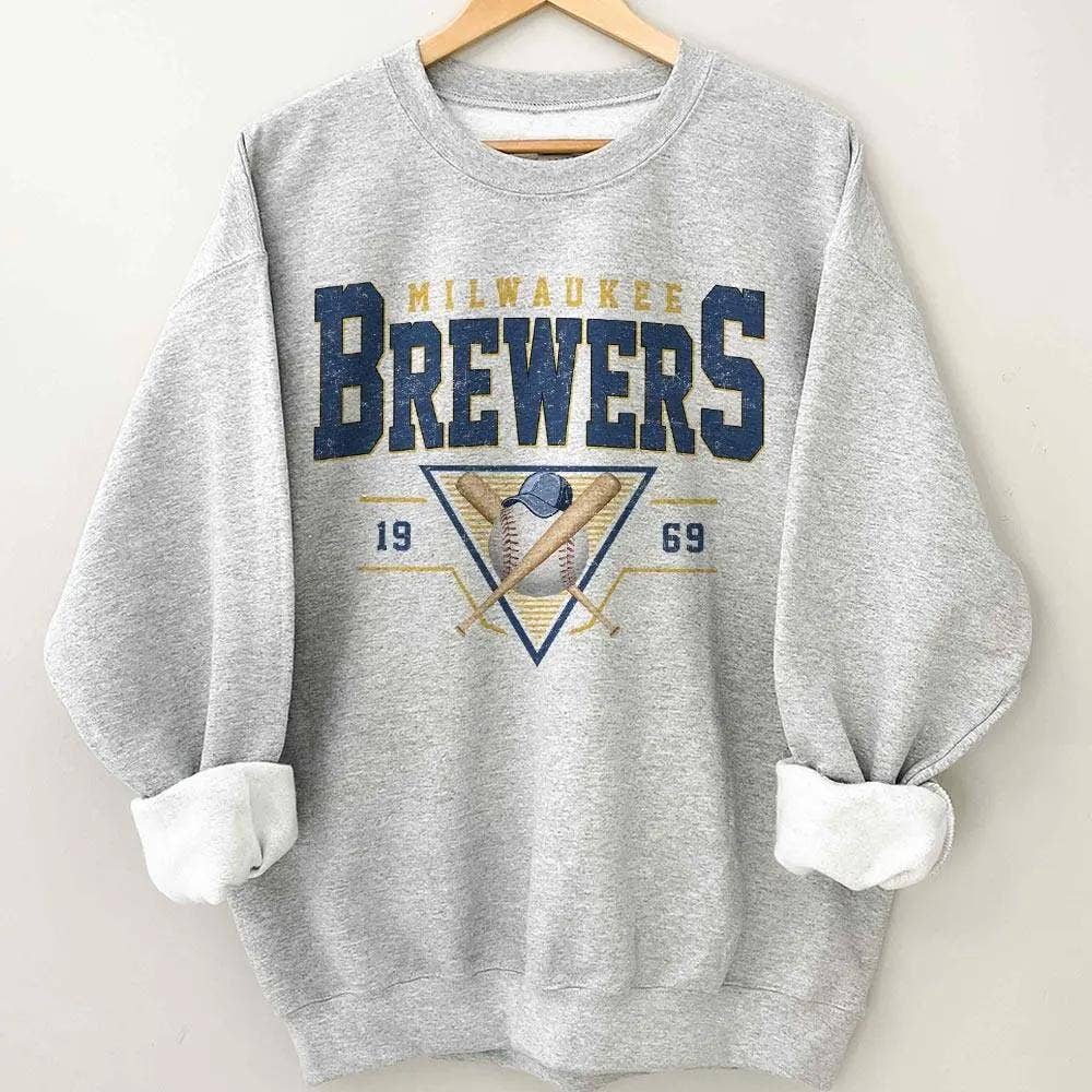 Milwaukee Baseball Retro Crewneck Sweatshirt Unisex T-shirt, Sweatshirt, Hoodie, Long Sleeve Tee - T-Shirt, Sweatshirt, Hoodie