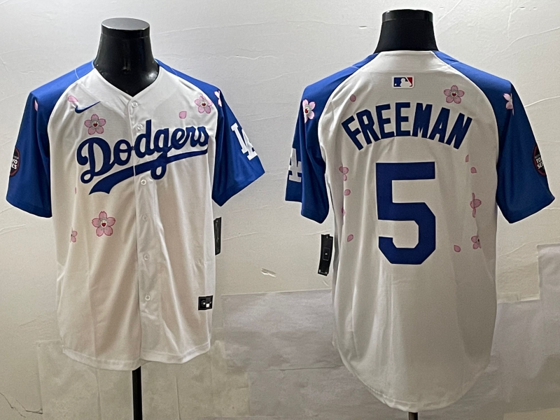 Men's Los Angeles Dodgers Freddie Freeman #5 White Alternate Team Jersey baseball jersey product view 1