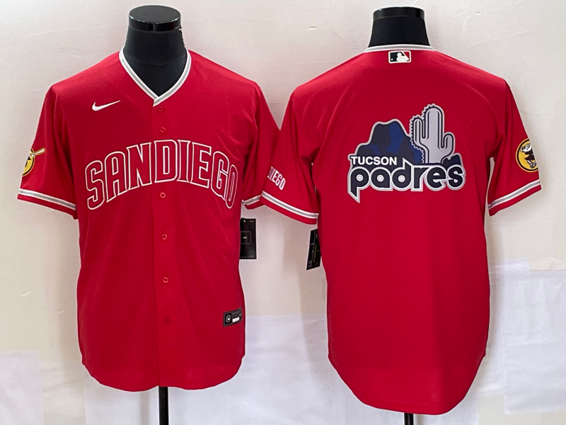 Men's San Diego Padres Red Replica Team Jersey baseball jersey product view 1