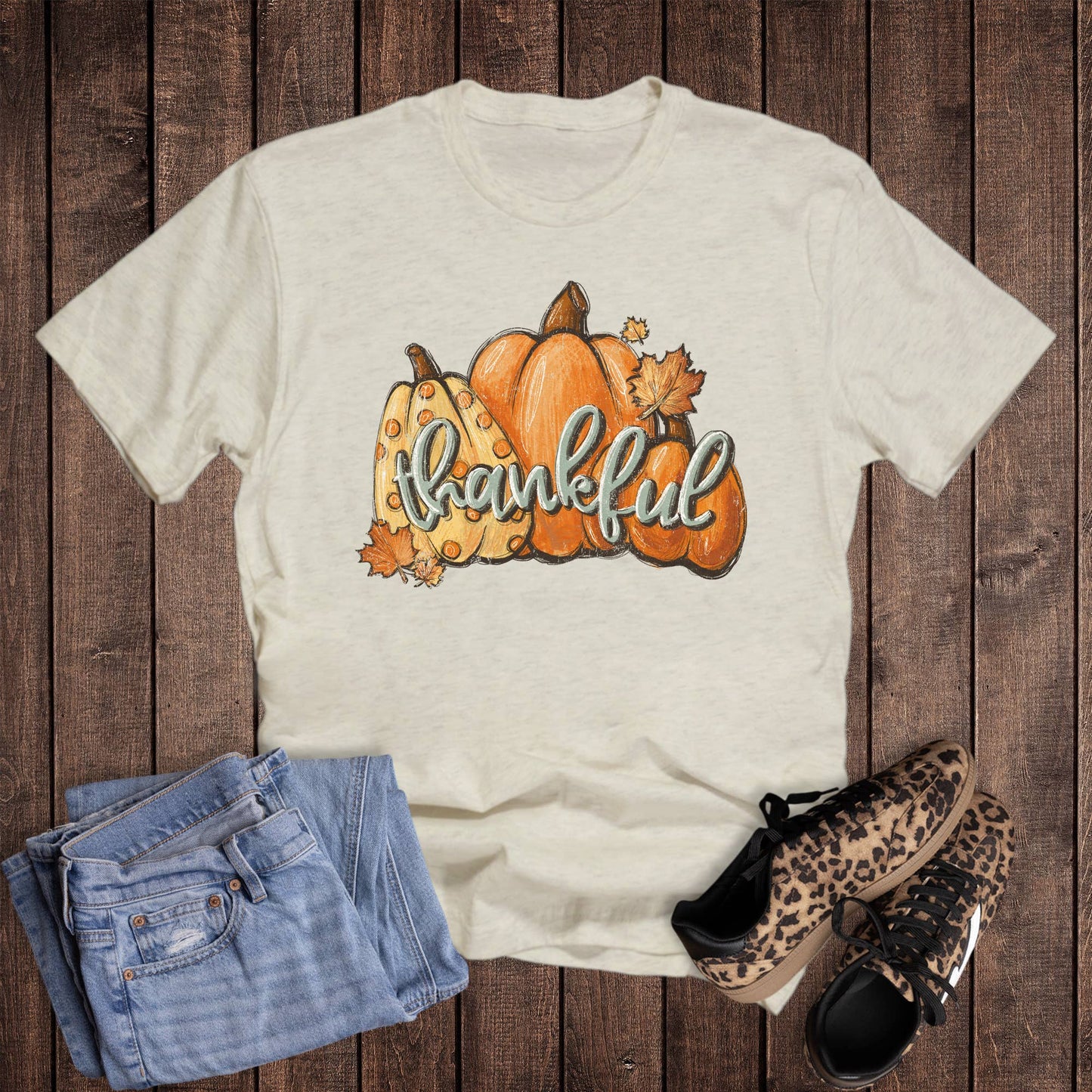Thankful Pumpkins Orange Graphic Tee Unisex T-shirt, Sweatshirt, Hoodie, Long Sleeve Tee - T-Shirt, Sweatshirt, Hoodie