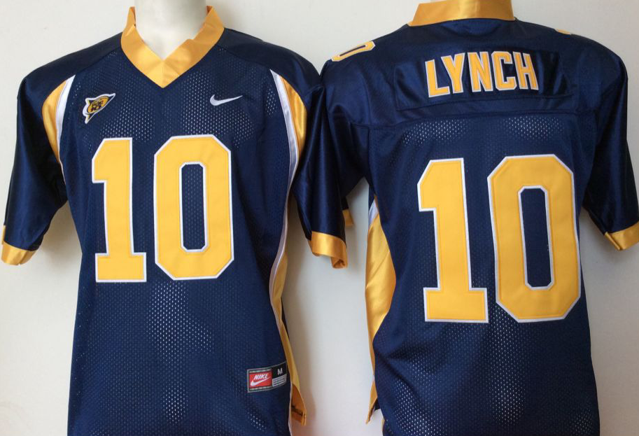 Men's California Golden Bears Marshawn Lynch #10 Navy Player Game Jersey football jersey product view 1