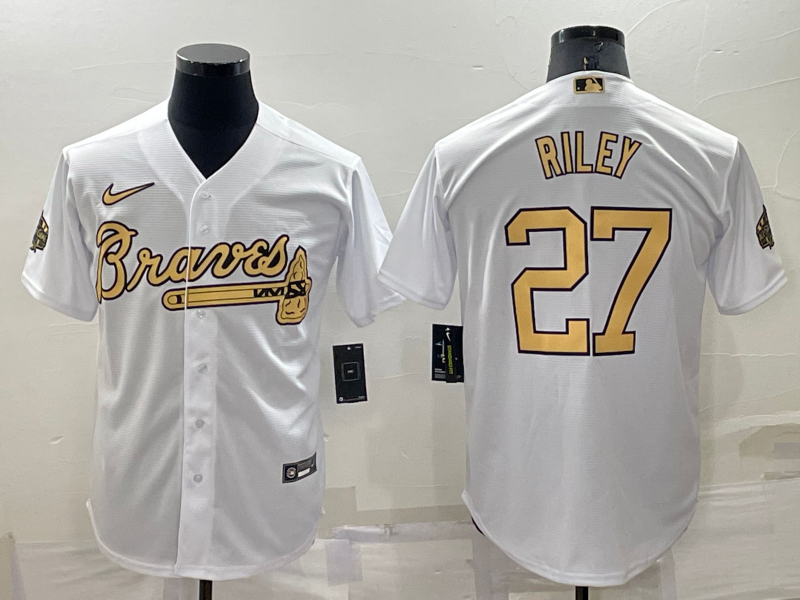 Men's Atlanta Braves Austin Riley White Stitched Jersey baseball jersey product view 1