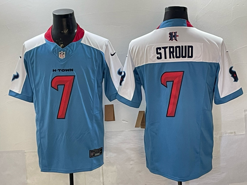 Men's Houston Texans C.J. Stroud Light Blue Game Jersey football jersey product view 1