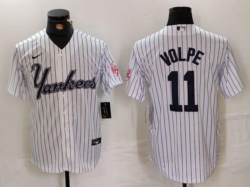 Men's New York Yankees Anthony Volpe White Replica Player Jersey1 baseball jersey product view 1