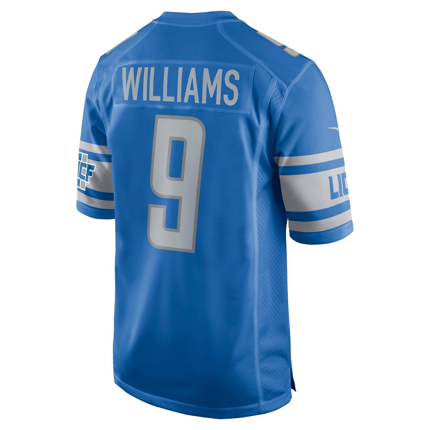 Jameson Williams Detroit Lions Game Jersey - Blue football jersey product view 3