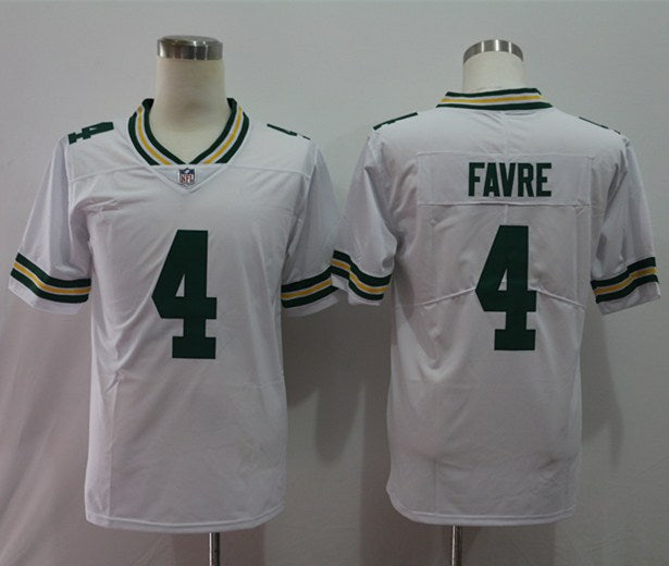 Men's Green Bay Packers Brett Favre #4 White Game Player Jersey1 football jersey product view 1