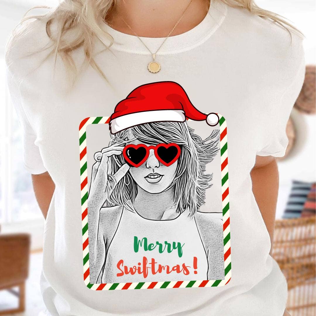 Swiftmas Ts T-Shirt, Taylor Line Art, Swiftie Style Top Unisex T-shirt, Sweatshirt, Hoodie, Long Sleeve Tee - T-Shirt, Sweatshirt, Hoodie