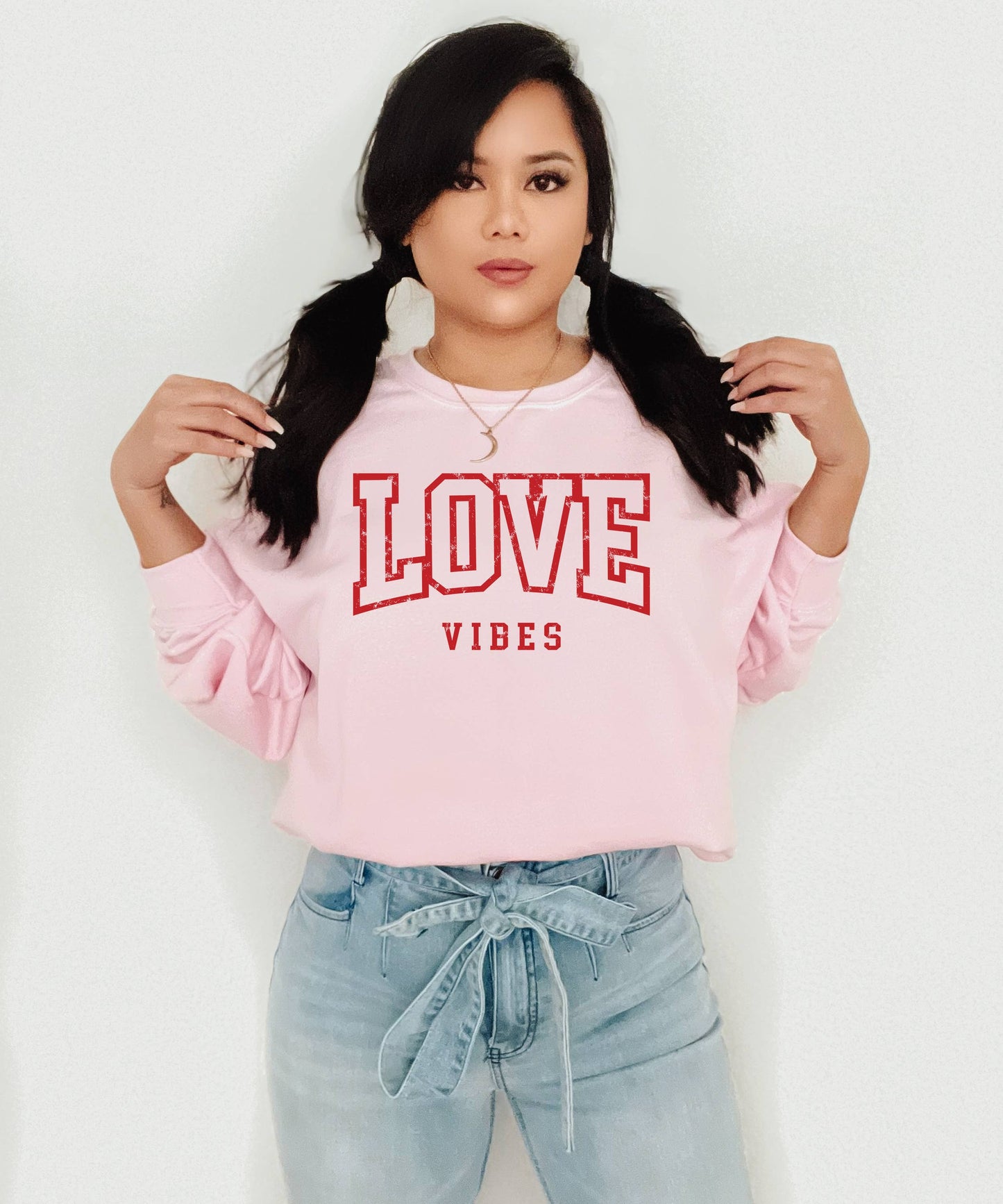 Valentines Sweatshirt, Graphic Apparel, Trendy, Love Vibes Unisex T-shirt, Sweatshirt, Hoodie, Long Sleeve Tee - T-Shirt, Sweatshirt, Hoodie