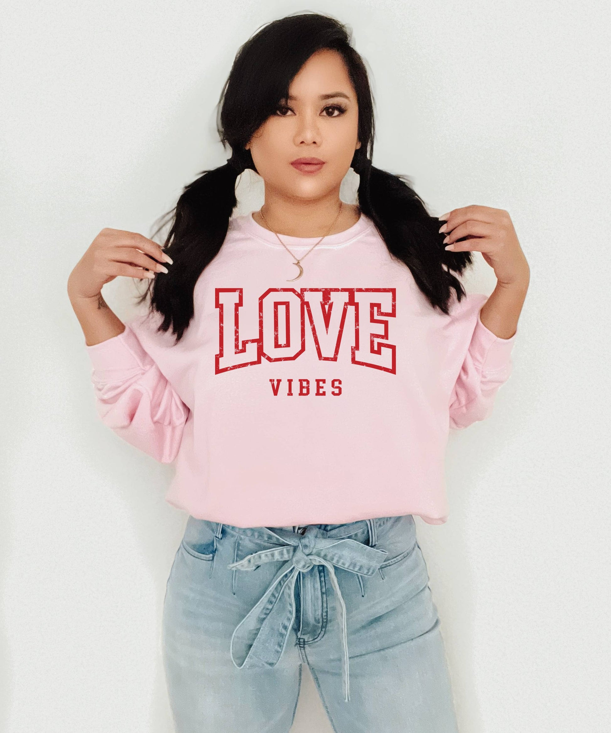 Valentines Sweatshirt, Graphic Apparel, Trendy, Love Vibes Unisex T-shirt, Sweatshirt, Hoodie, Long Sleeve Tee - T-Shirt, Sweatshirt, Hoodie