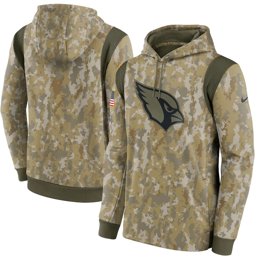 Men's Arizona Cardinals 2021 Salute to Service Hoodie Camouflage football jersey product view 1