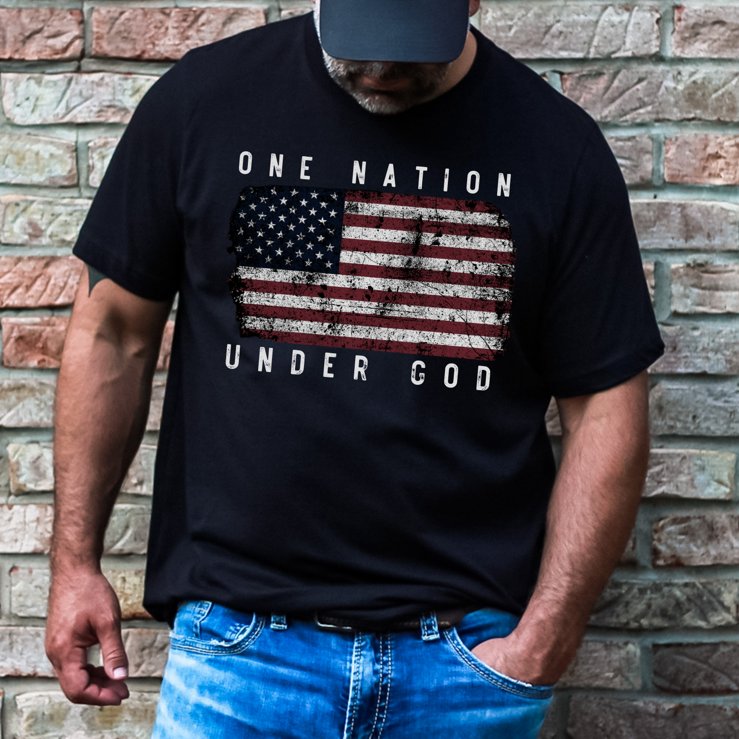 One Nation Under God Men's T-Shirt Father's Day Gifts Unisex T-shirt, Sweatshirt, Hoodie, Long Sleeve Tee - T-Shirt, Sweatshirt, Hoodie