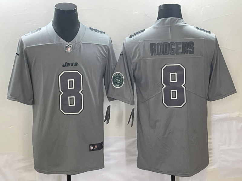 Men's New York Jets Aaron Rodgers Heather Gray Atmosphere Fashion Game Jersey football jersey product view 1