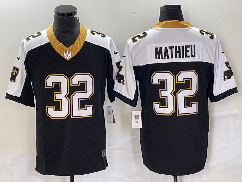 Men's New Orleans Saints Tyrann Mathieu Black Player Alternate Game Jersey football jersey product view 1