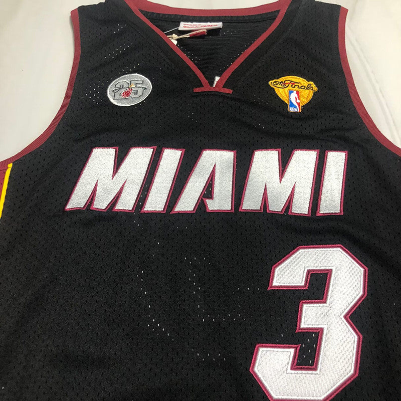 Heat 3# Wade Black Embroidered Jersey sports jersey product view 3